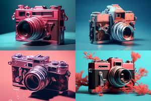 2/100 Digital Art, fotografii generate de AI - "Stunning photograph of a photo vintage camera"